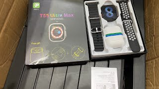 T55 Ultra max Smart watch with earbuds SUIT [upl. by Pearlman707]