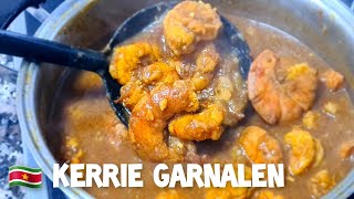 Surinaamse Garnalen in Kerrie Masala Pittig receptBig Shrimp in Curry Spicy [upl. by Ladd]