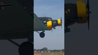 Junkers JU 52 Landing flight army avgeek aircraft military shorts ✈️ [upl. by Yecac]