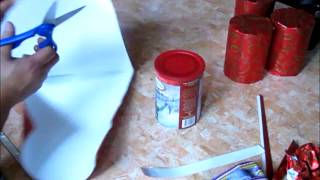 How to gift wrap round cans and cylinders  coffee cans etc my style [upl. by Eyahs]