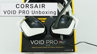 Corsair VOID PRO RGB USB Gaming Headset Unboxing [upl. by Kalil756]