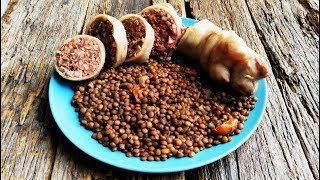 STUFFED PORK LEG with LENTILS Italian recipe [upl. by Abert]