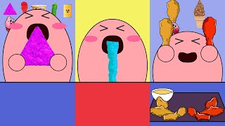 Kirby Animation  Eating Fried Chicken Choco Ice Cream Spicy Emoticon amp Diamond Food Mukbang [upl. by Clothilde]