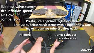 Tubeless Valve Stem Tire Inflation Speed Air Flow Comparison [upl. by Landrum942]