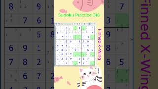 Sudoku Practice 316 Finned XWing sudoku maths sudokusolver puzzle [upl. by Bigler]