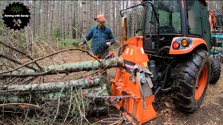 Rotten Leaning Hungup Trees vs Small Logging Winch [upl. by Knutson486]