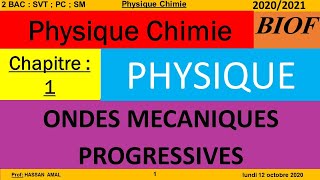 CHAPITRE  1 ONDES MÉCANIQUES PROGRESSIVESPHYSIQUE CHIMIE 2BAC SVT  PC  SM [upl. by Skelton]