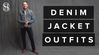 How To Wear A Denim Jacket  3 Mens Fall Outfit Ideas Denim Jacket Lookbook [upl. by Mannuela]