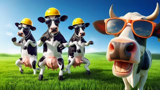 FUNNY COW DANCE 4  Cow Song amp Cow Videos 2024  Official  funny dancing cow  cow music  cow moo [upl. by Ellehcar]