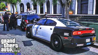 Playing GTA 5 As A POLICE OFFICER City Patrol LAPD GTA 5 Lspdfr Mod 4K [upl. by Carlee]