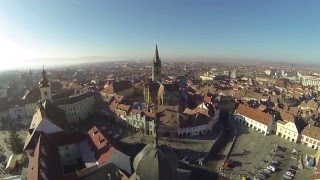 Sibiu Piata Mare amp Piata Mica  Targul de Craciun 2013  Filmare Aeriana [upl. by Eatnod]