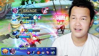 ញាក់សាច់Savage ជិត2ដងហើយនៅមិនចង់ឈ្នះទៀត  Karrie Mobile Legends Cambodia [upl. by Nrek980]