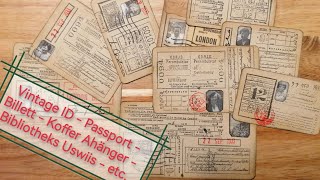 VINTAGE ID Passport Billett Koffer Ahänger oder was au immer fürs JUNK JOURNAL schweizer deutsch [upl. by Airamahs828]