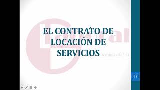 EL CONTRATO DE LOCACIÓN DE SERVICIOS [upl. by Ecad]