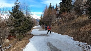 DODGE THE LOW SNOW Skiing Blue Belvedere 2 amp Traversee 1  Les Arcs Feb 2023 [upl. by Mclain]