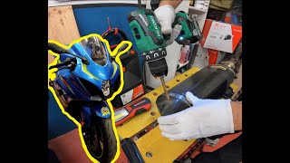 DIY Akrapovic Welded Euro 5 DB Killer removal debaffle Gsxr 1000 L8 Make Your Bike Louder [upl. by Anilok]