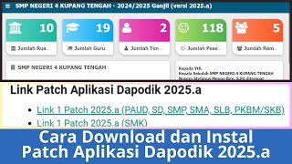 Cara Downlaod dan Instal Patch Aplikasi Dapodik 2025a  Dapodik [upl. by Pudendas]