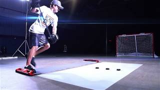 Hockey Slide Board  Shooting Pad Combo  by HockeyShotcom [upl. by Aerdnael]