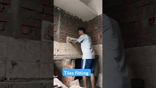 Tiles fittings construction viralvideo shortvideo tiles work [upl. by Barrus521]