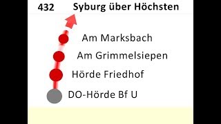 DSW21 Ansagen Bus 432 Hörde  Syburg [upl. by Eilujna424]