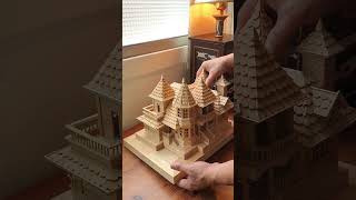 Dismantle Popsicle Stick House 5 popsicle wood miniature woodwork puzzle art [upl. by Akel]