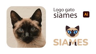 Creo un Logo ilustrado de Gato Siamés en Illustrator  How to Make a Siamese Cat Logo Illustrated [upl. by Saleem714]