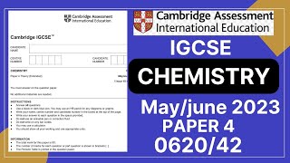 IGCSE CHEMISTRY PAPER 4 MayJune 2023  062042  Solved [upl. by Hilarius]