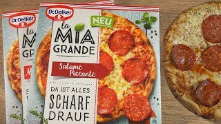 DrOetker  la Mia GRANDE Pizza Salame Piccante amp Margherita [upl. by Airdnax]