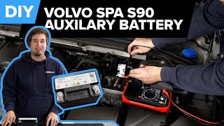 Volvo Auxiliary Battery Diagnosis amp Replacement DIY Volvo SPA S90 S80 V60 XC90 amp More [upl. by Anerroc]