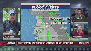 GET TO HIGHER GROUND Rising floodwaters prompt voluntary evacuations in Pasco County [upl. by Hildegarde911]