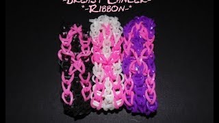 NEW quotBreast Cancer Ribbonquot Bracelet Tutorial on the Wonder loom [upl. by Drawde]