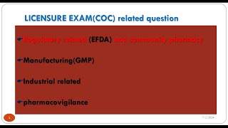 PHARMACY LicensureCOC Exam PART62 th kutaa 62 FFAA with ANSWERS [upl. by Teleya810]