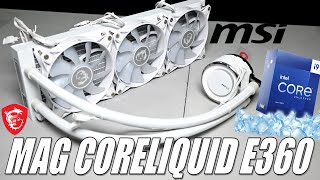 MSI MAG Coreliquid E360 Review  Great Cooler For Intel 13900K14900K [upl. by Ehcor341]