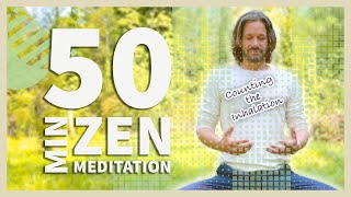 50Min Zen Breath Counting Meditation  Inhale [upl. by Teerell]