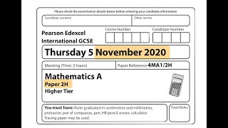 IGCSE Mathematics November 2020  4MA12H [upl. by Perlie]