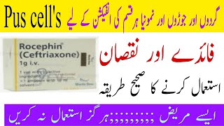 Rocephin injectionRocephin injection uses in UrduHindiceftriaxone sodium injection uses in Urdu [upl. by Ahsoet]