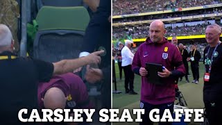 Lee Carsley Awkwardly Takes a Seat in the Wrong Dugout in First Blunder as England Interim Manager [upl. by Newob]