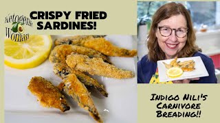 Crispy Fried Sardines  Canned Sardine Recipe with IndigoNili Carnivore Breading  Omega 3s [upl. by Knowle]