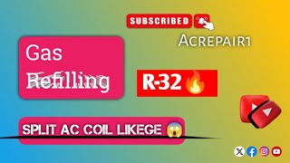 Gas Refilling Split Ac Coil Likege 😱 airconditioner acservice [upl. by Reace]