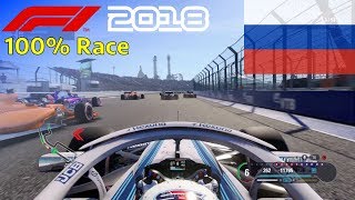 F1 2018  100 Race  Sochi Autodrom Russia in Sirotkins Williams [upl. by Enomar]