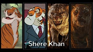 Shere Khan Evolution in Movies amp Cartoons The Jungle Book [upl. by Oibirot]