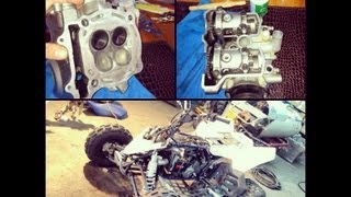 Suzuki LTR 450 first start with new intake valve [upl. by Esineg553]