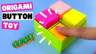 NO glue NO tape NO cuts seriously  How to make origami button toy origami pop it [upl. by Asilet422]