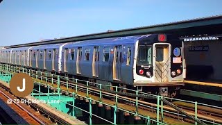 NYC Subway BMT R143 J Train  75 StElderts Lane HD 60FPS [upl. by Behlau]