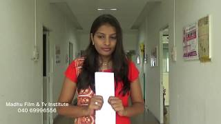 Sucharita  Camera Practicals  Madhu Film Institute  Best Acting Schools in Hyderabad [upl. by Jillane]