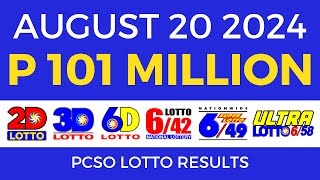 Lotto Result Today 9pm August 20 2024  PCSO Complete [upl. by Alderman]