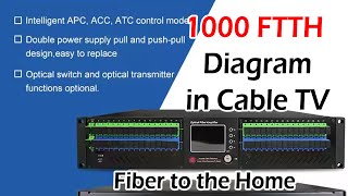 1000 FTTH Diagram Fiber to the Home  in Cable TV  19dBm 16 PORT EYDFA [upl. by Sillad904]