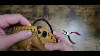 How To Relace A Catchers Mitt Web Spiral [upl. by Nyra]