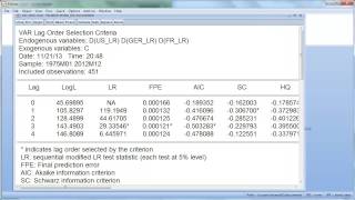 Estimating a VARp in EVIEWS [upl. by Demeter]