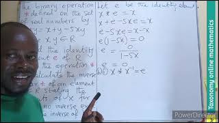 Binary Operation How to find the identity element and inverse element unser a given operation [upl. by Nawud65]